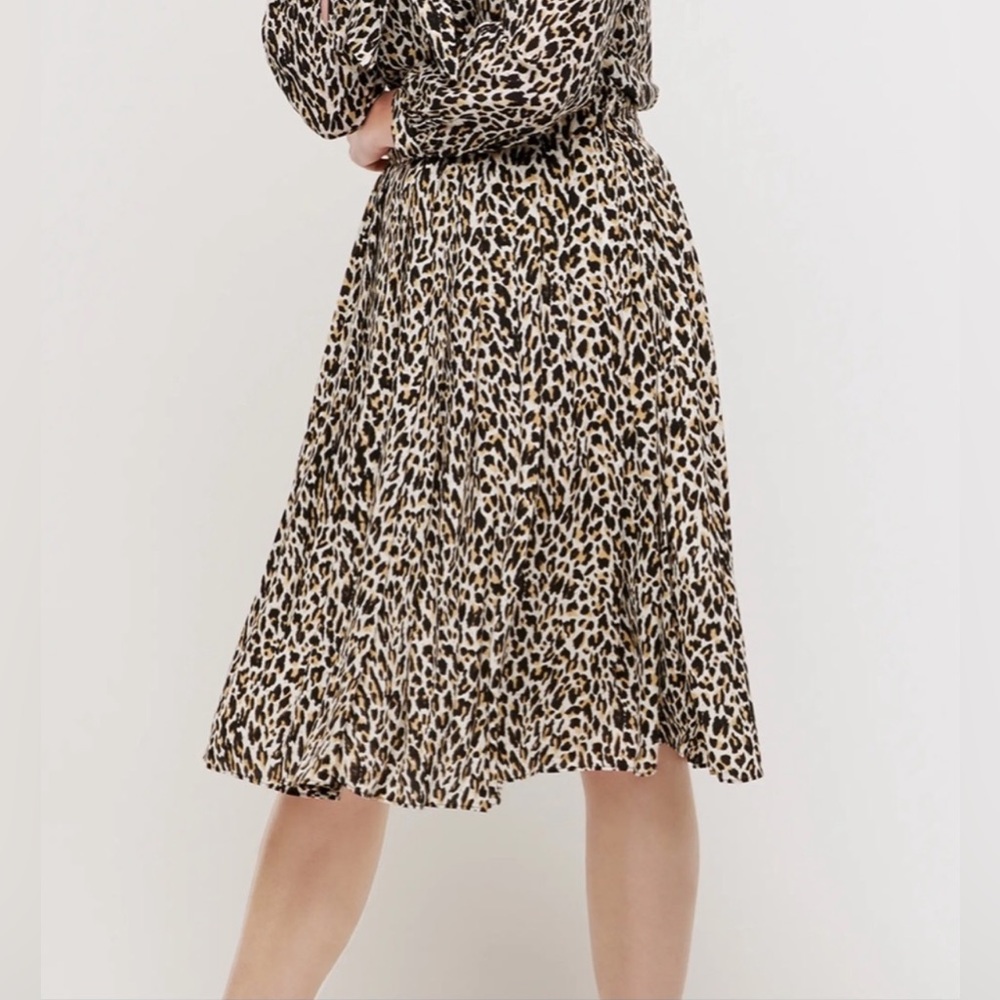 NWT J. Crew Animal Print Pleated Skirt